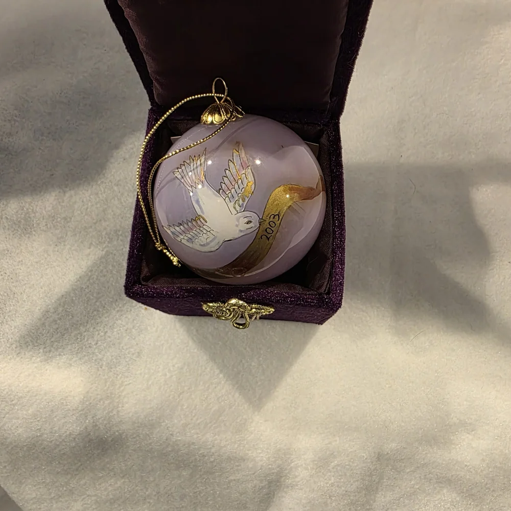 2003 Li Bien Glass Peace On Earth Dove Christmas Ornament Pier 1 Imports
